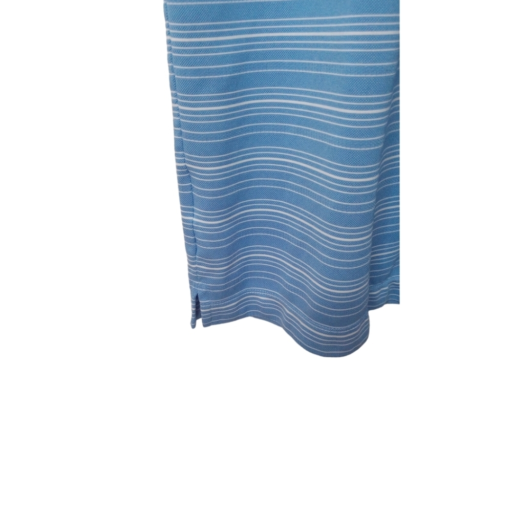 Nike Golf Men's Dri-Fit Blue White Striped Short Sleeve Polo  Large - Picture 4 of 11